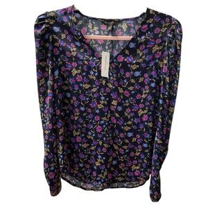 Banana Republic size Small puff sleeve floral blouse New w Tags! A19